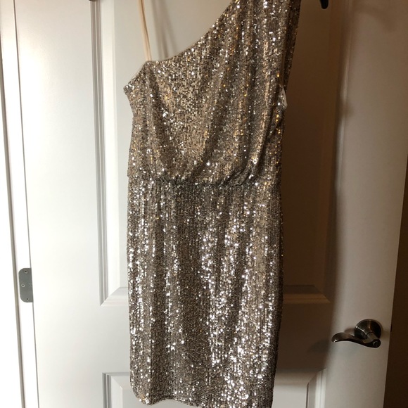 Adrianna Papell One Shoulder Sequin Dress - Picture 2 of 5